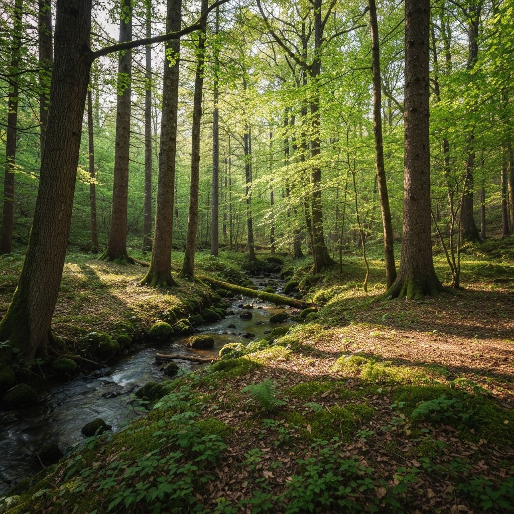 Serene natural landscape with calm atmosphere representing peaceful communication and wellness connection